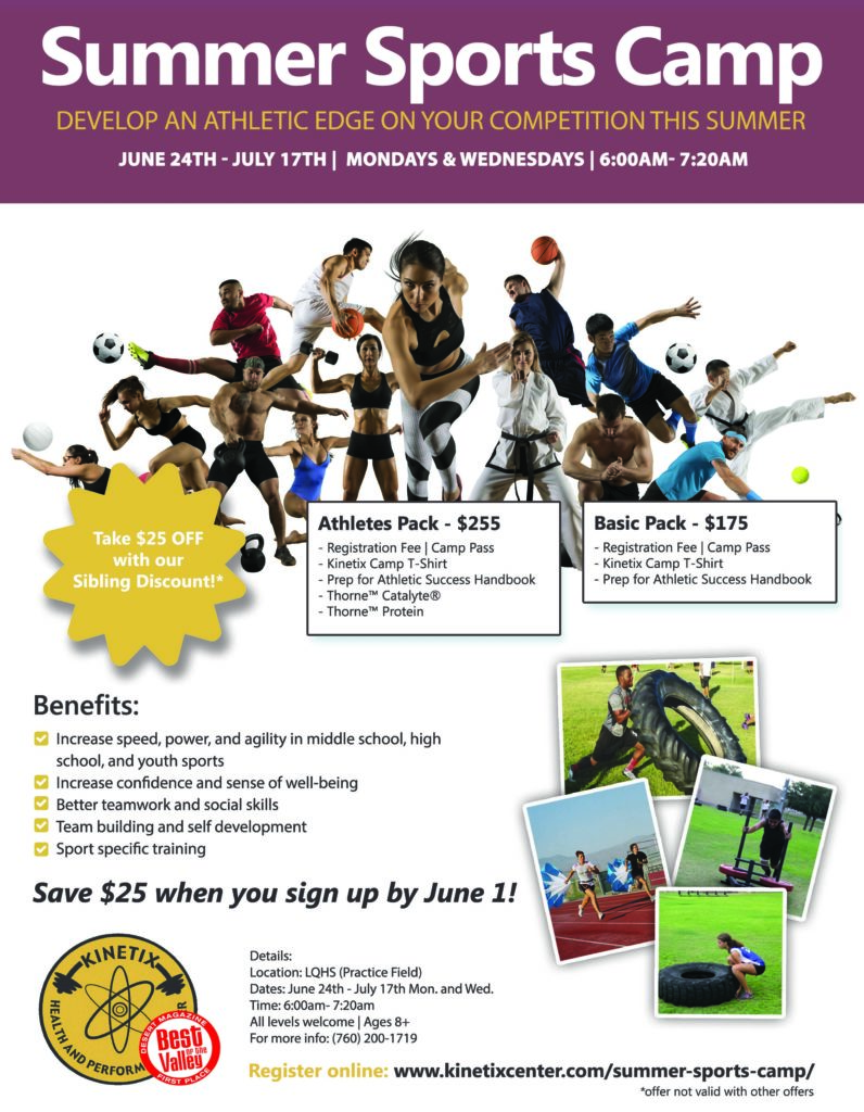 Summer Camp Flyer 2019 Kinetix Health Performance Center